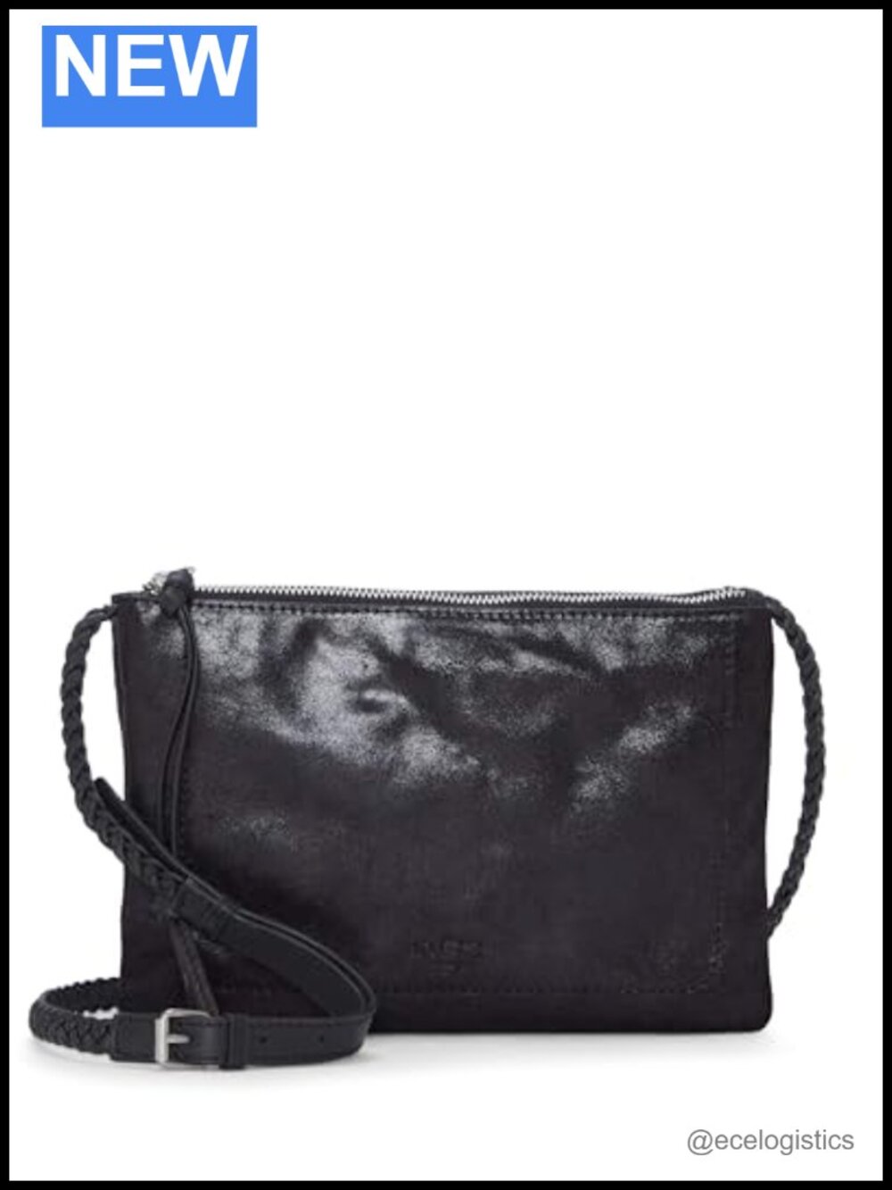 Leather Crossbody Bag Sling Handbag with Zipper and Magnet Closure